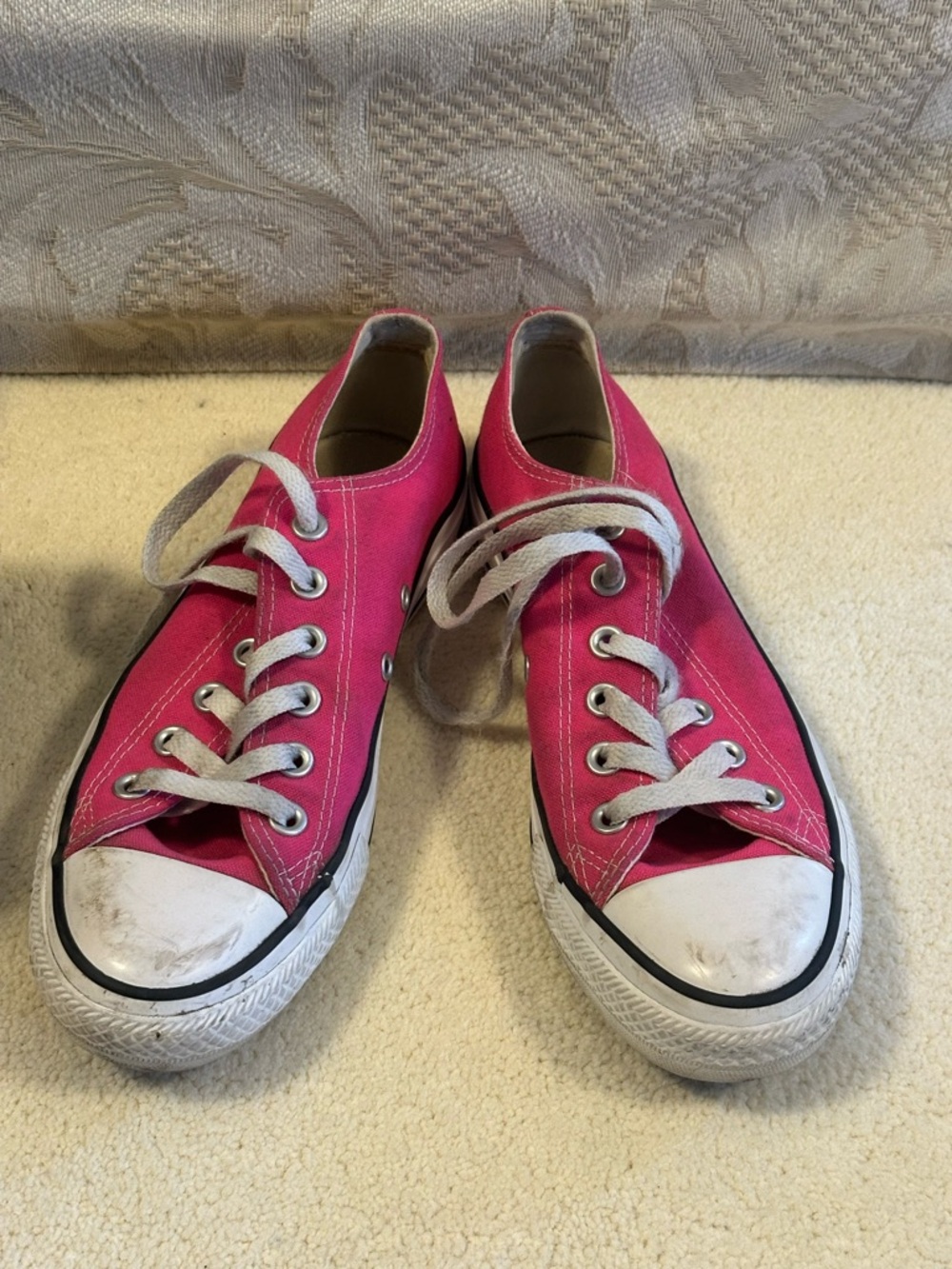 Bright Pink Low-Top Canvas Sneakers